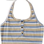 SweatyRocks Women's Casual Sleeveless Vest Halter Crop Top Cami Tank Tops